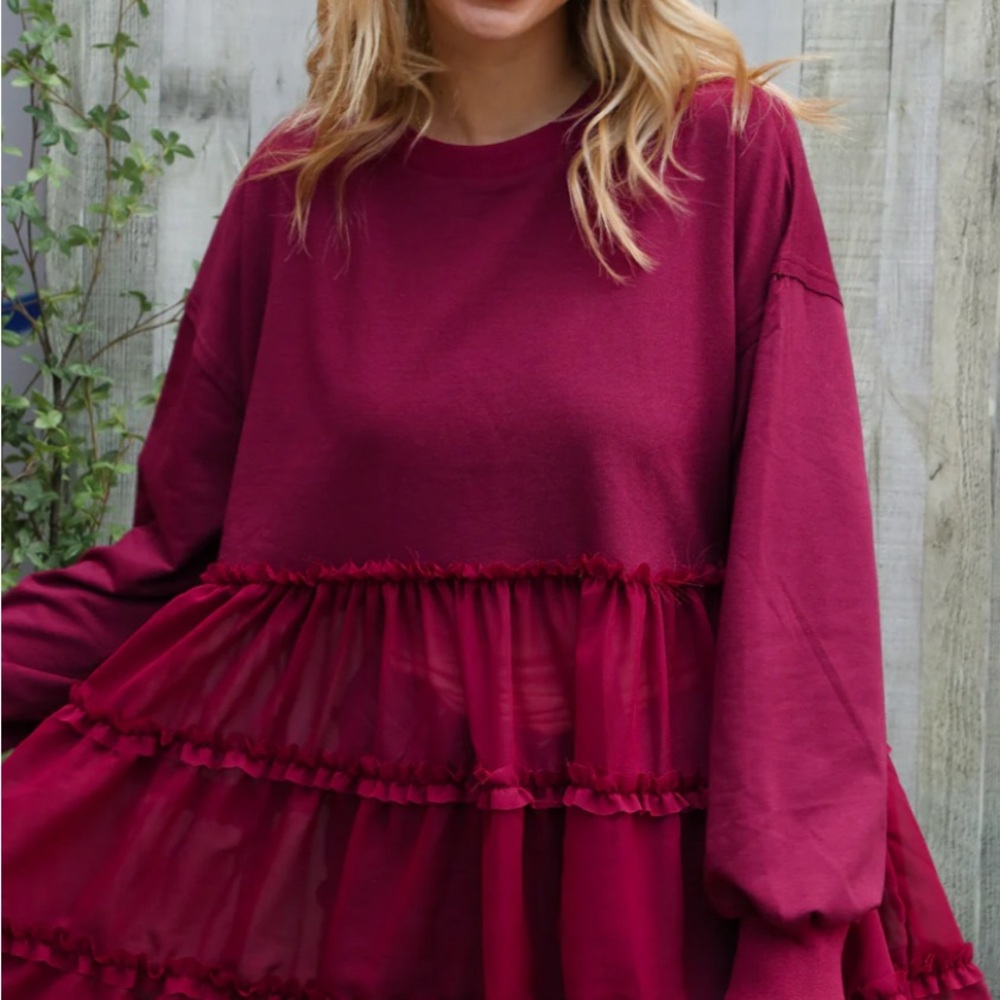 Elegant Burgundy Women's Top